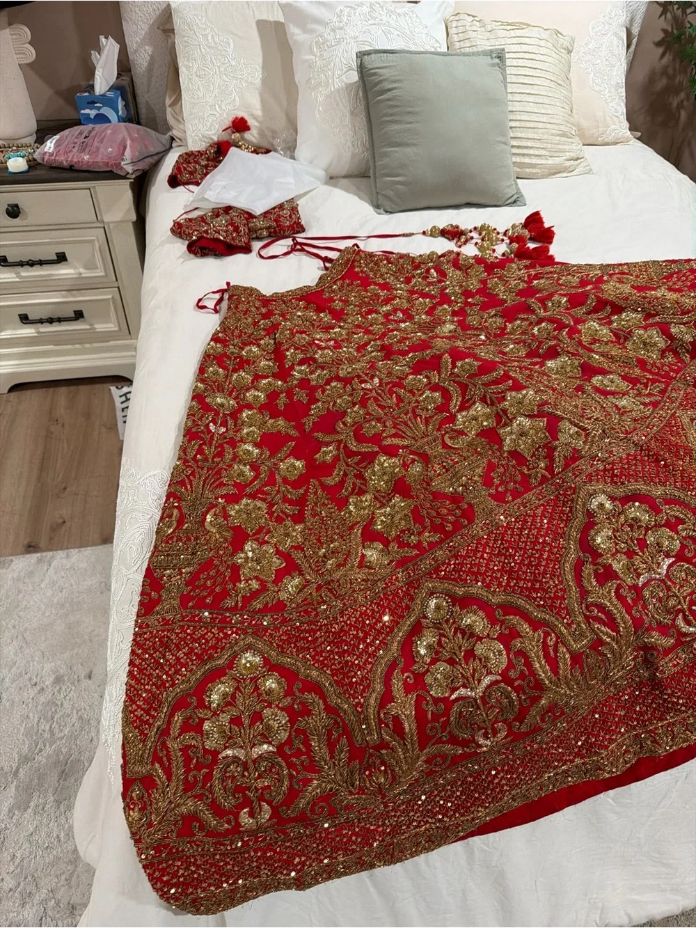 Bridal Red Hand Embroidered Lehnga Choli
